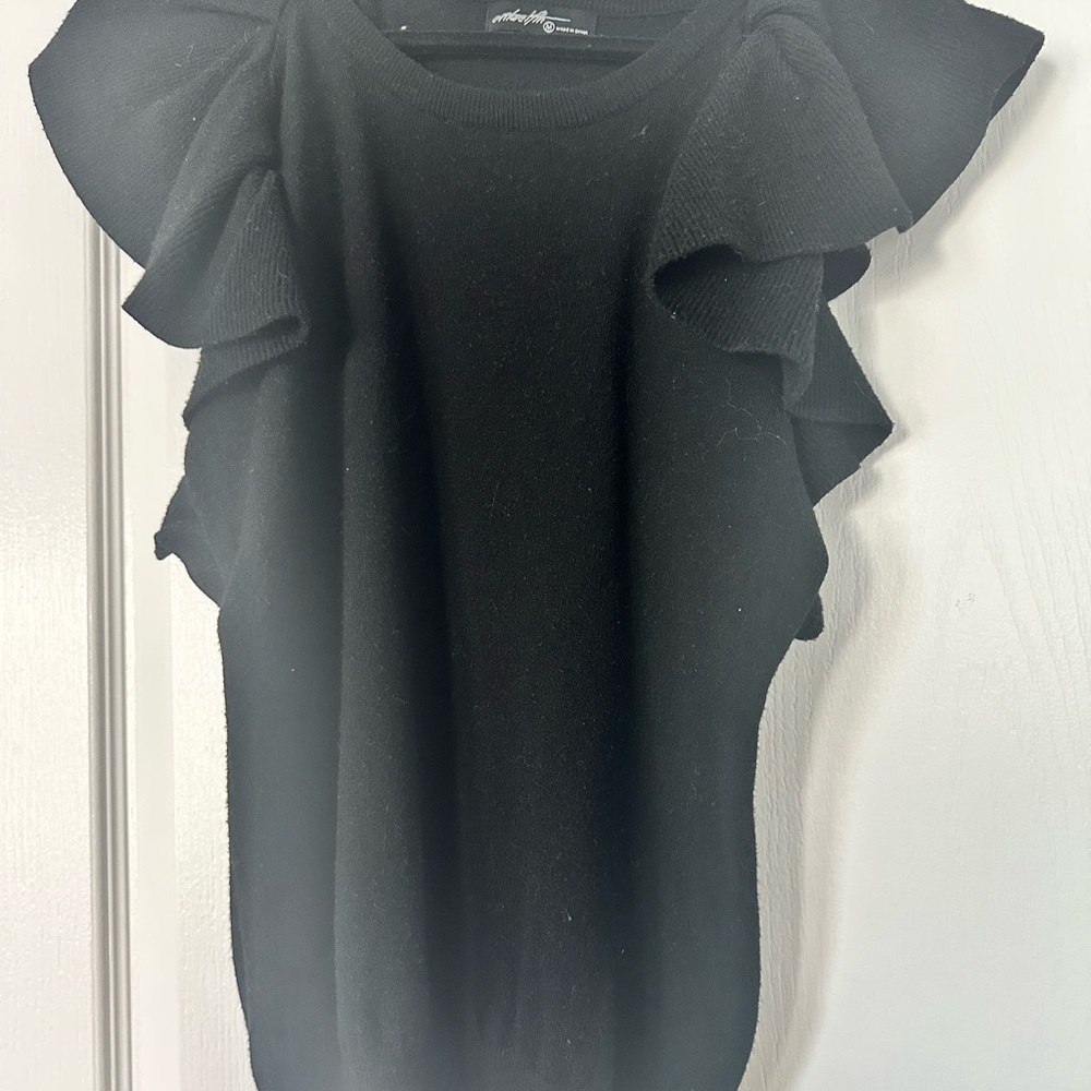 Black Ruffled Sleeveless top